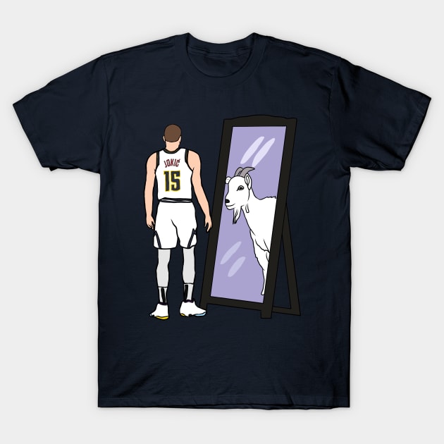 Nikola Jokic Mirror GOAT T-Shirt by rattraptees